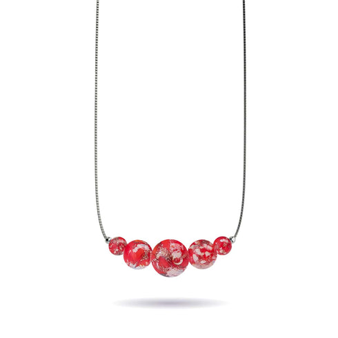 Pourpre | Argent sterling .925 | Collier fermoir infini en verre luciole