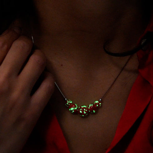Pourpre | Argent sterling .925 | Collier fermoir infini en verre luciole