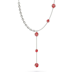Pourpre | Argent | Suspension double cascade de verre Firefly