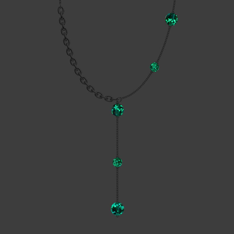 Indigo | Silver | Firefly Glass Cascade Double Pendant