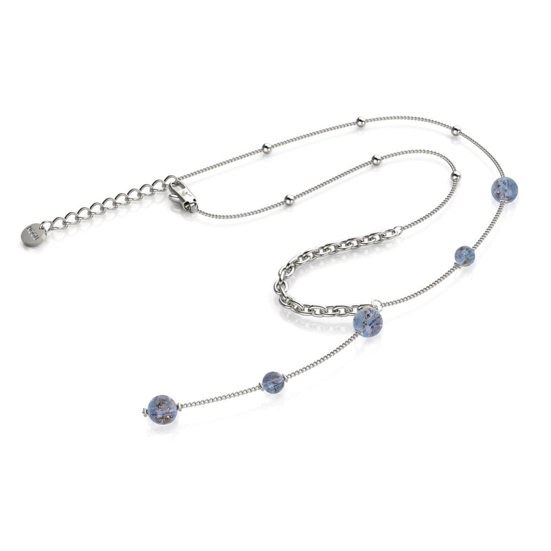 Indigo | Silver | Firefly Glass Cascade Double Pendant