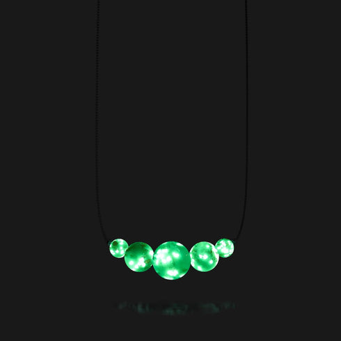 Ivoire | Argent sterling .925 | Collier fermoir infini en verre luciole