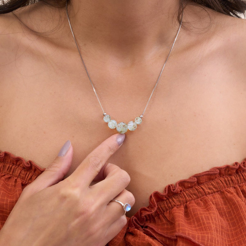 Ivory | .925 Sterling Silver | Firefly Glass Infinity Clasp Necklace