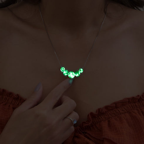 Ivoire | Argent sterling .925 | Collier fermoir infini en verre luciole