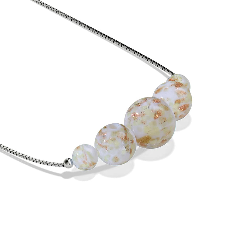 Ivory | .925 Sterling Silver | Firefly Glass Infinity Clasp Necklace