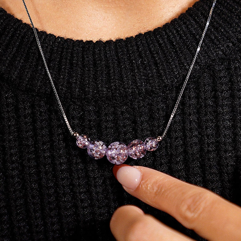 Lilac | .925 Sterling Silver | Firefly Glass Infinity Clasp Necklace