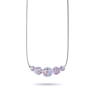 Lilas | Argent sterling .925 | Collier fermoir infini en verre luciole