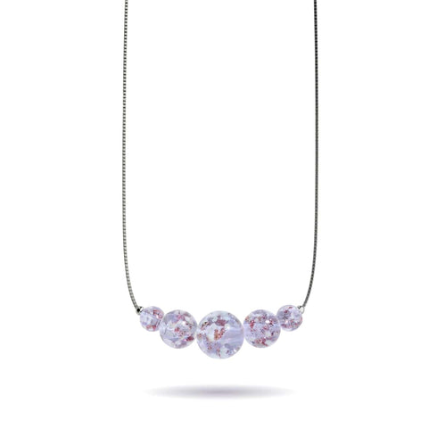 Lilas | Argent sterling .925 | Collier fermoir infini en verre luciole