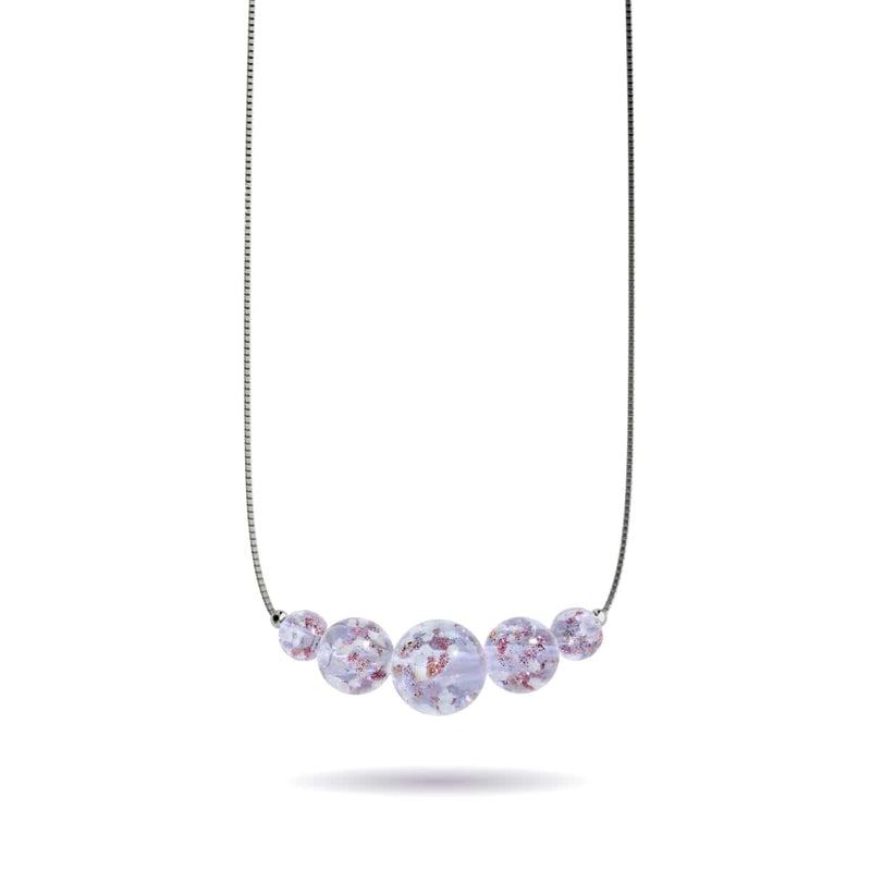 Lilac | .925 Sterling Silver | Firefly Glass Infinity Clasp Necklace