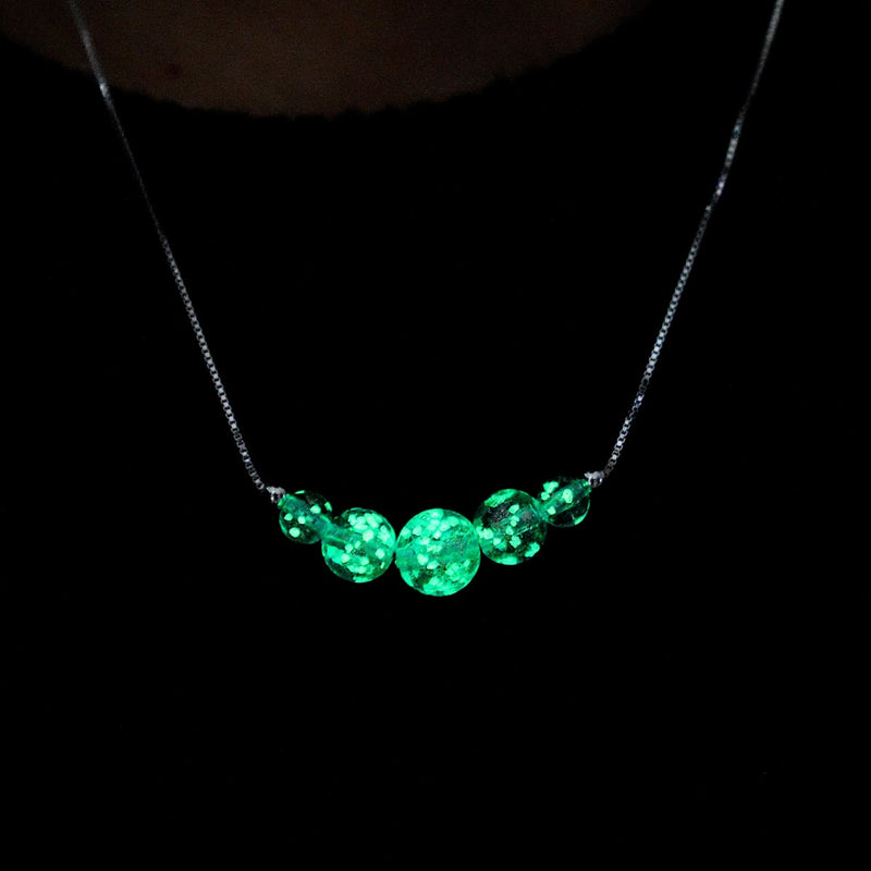 Lilac | .925 Sterling Silver | Firefly Glass Infinity Clasp Necklace