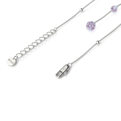 Lilas | Argent | Suspension double cascade de verre Firefly