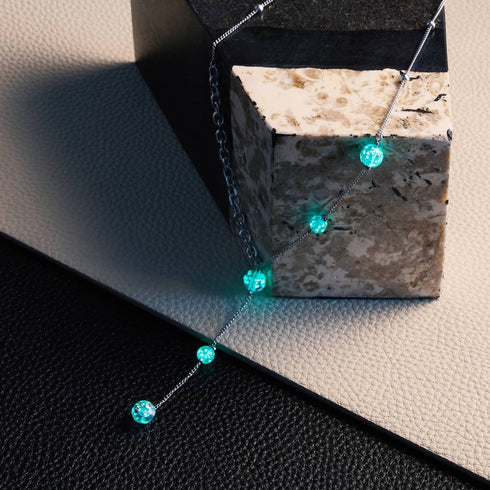 Lilas | Argent | Suspension double cascade de verre Firefly