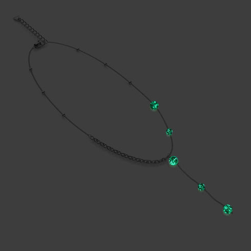 Lilas | Argent | Suspension double cascade de verre Firefly