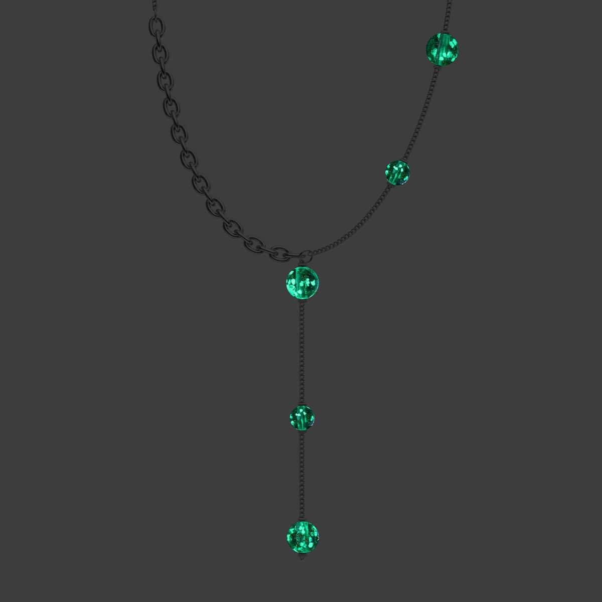 Lilas | Argent | Suspension double cascade de verre Firefly