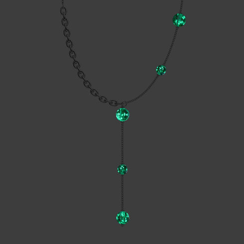 Lilas | Argent | Suspension double cascade de verre Firefly