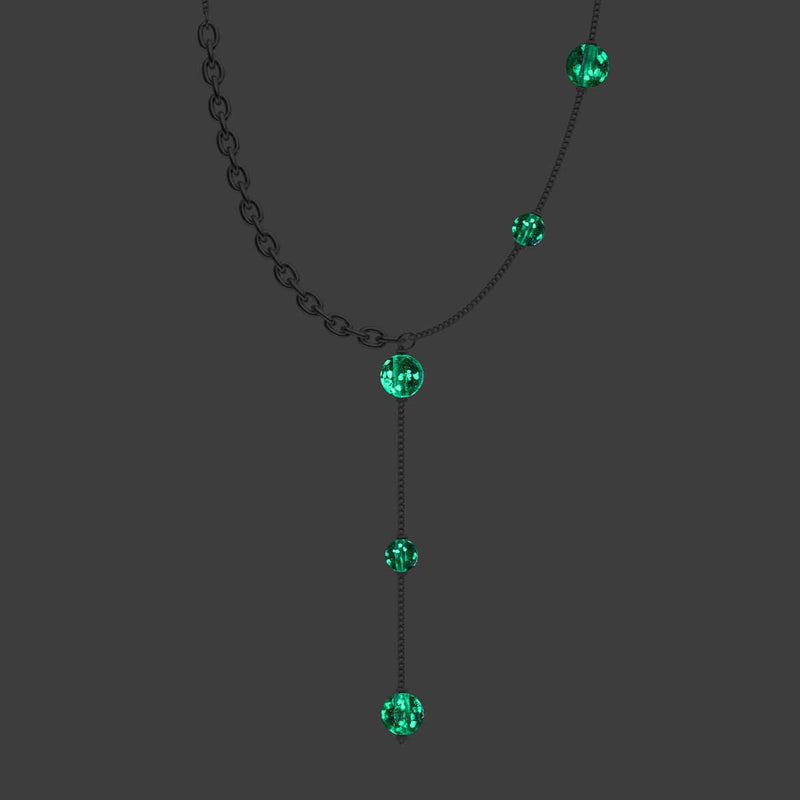 Lilac | Silver | Firefly Glass Cascade Double Pendant