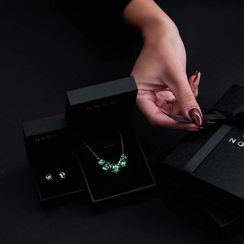 Obsidienne | Argent sterling .925 | Collier fermoir infini en verre luciole