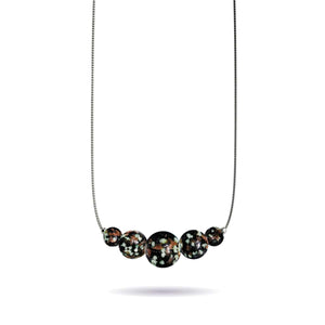 Obsidienne | Argent sterling .925 | Collier fermoir infini en verre luciole