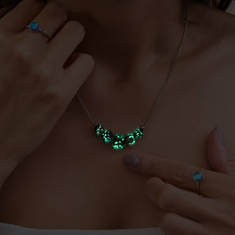 Obsidienne | Argent sterling .925 | Collier fermoir infini en verre luciole