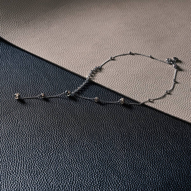 Obsidian | Silver | Firefly Glass Cascade Double Pendant