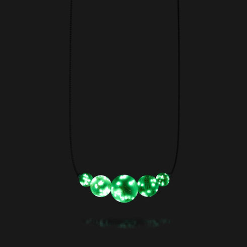 Pervenche | Argent sterling .925 | Collier fermoir infini en verre luciole