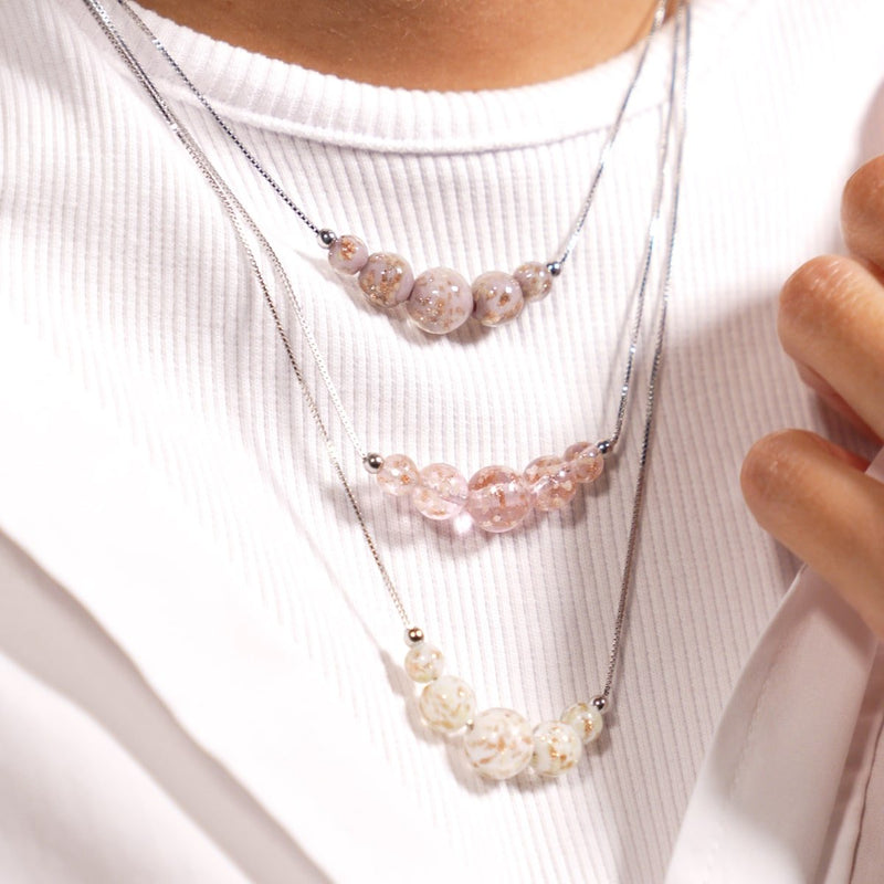 Periwinkle | .925 Sterling Silver | Firefly Glass Infinity Clasp Necklace