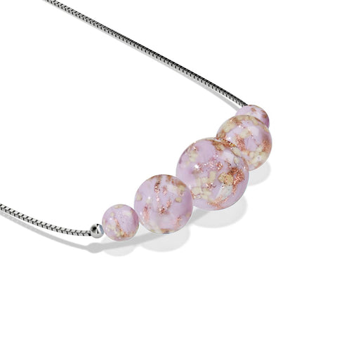 Pervenche | Argent sterling .925 | Collier fermoir infini en verre luciole