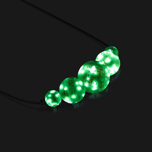 Pervenche | Argent sterling .925 | Collier fermoir infini en verre luciole