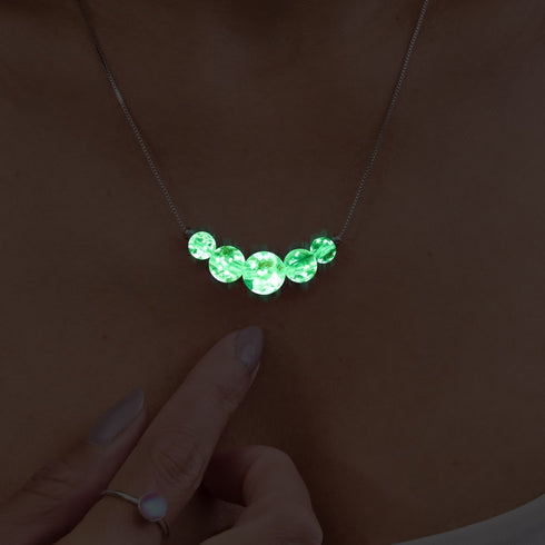 Eau de rose | Argent sterling .925 | Collier fermoir infini en verre luciole