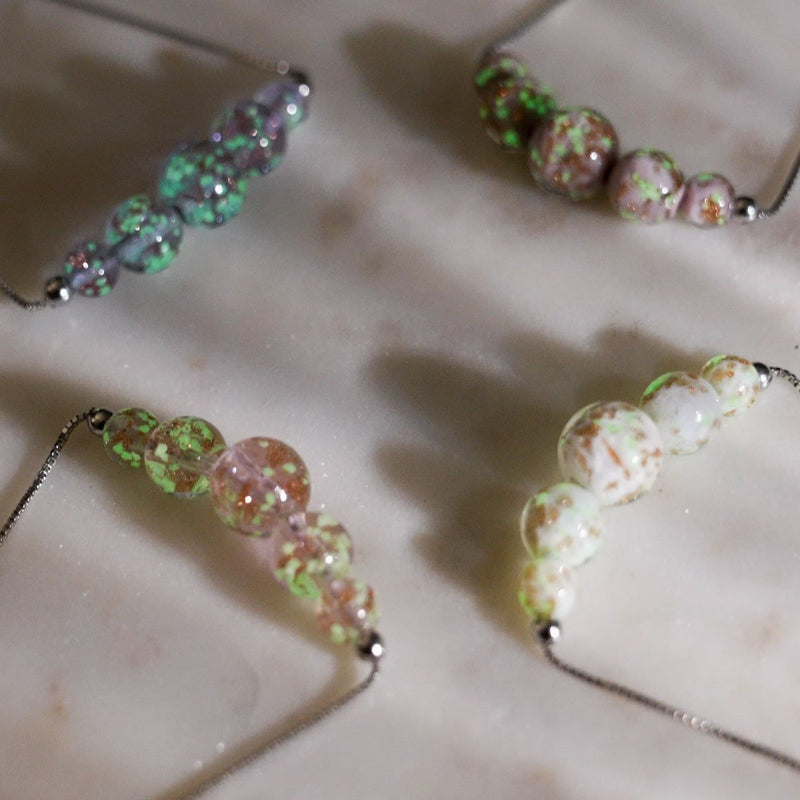 Rosewater | .925 Sterling Silver | Firefly Glass Infinity Clasp Necklace