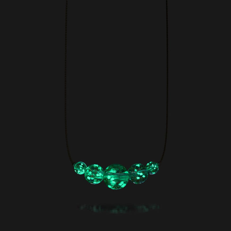 Sarcelle | Argent sterling .925 | Collier fermoir infini en verre luciole