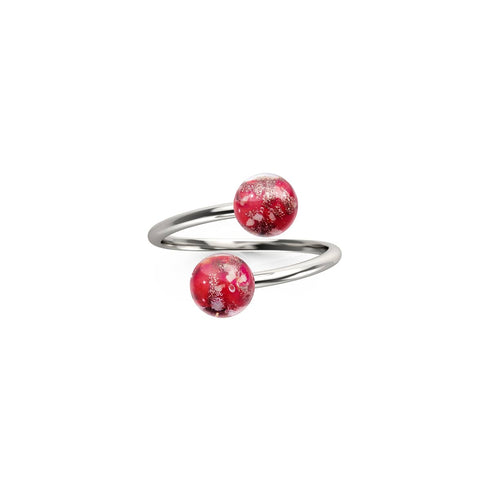 Crimson | Argent sterling 925 | Verre Firefly | Bague Infinity Helix
