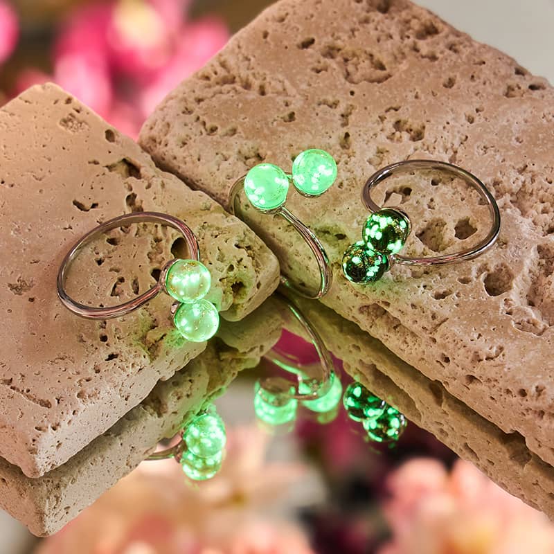 Obsidian | .925 Sterling Silver | Firefly Glass | Infinity Helix Ring