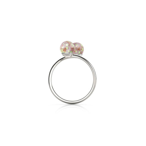 Pervenche | Argent sterling 925 | Verre Firefly | Bague Infinity Helix