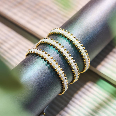 Or x Blanc | Bracelet DOT de l'amitié