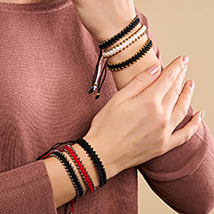 Silver x Black | Friendship DOT Bracelet