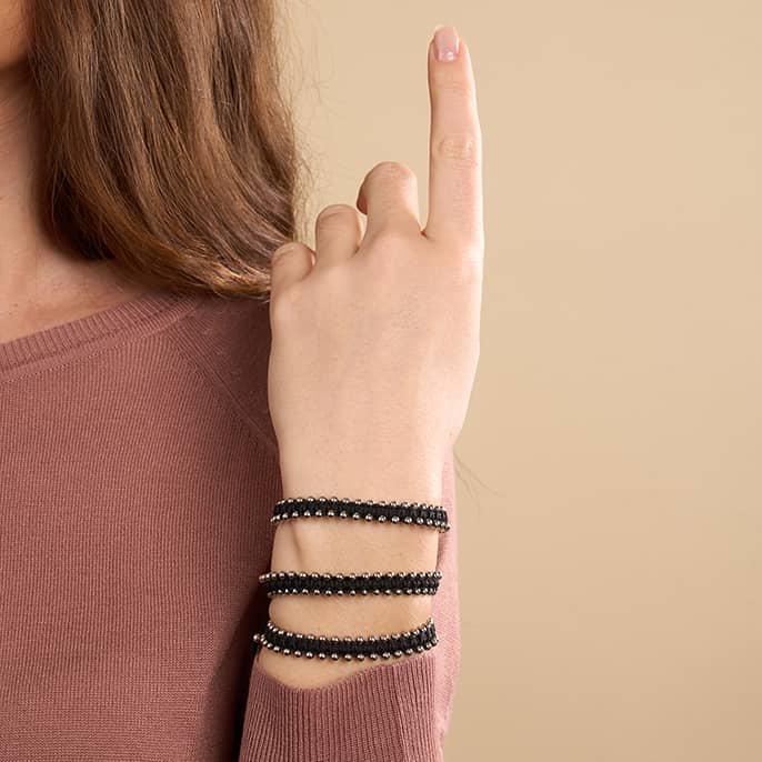 Silver x Black | Friendship DOT Bracelet