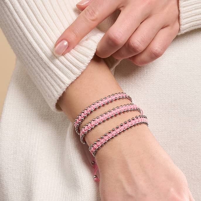 Argent x Bubblegum | Bracelet DOT de l'amitié