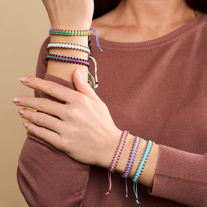 Silver x Bubblegum | Friendship DOT Bracelet