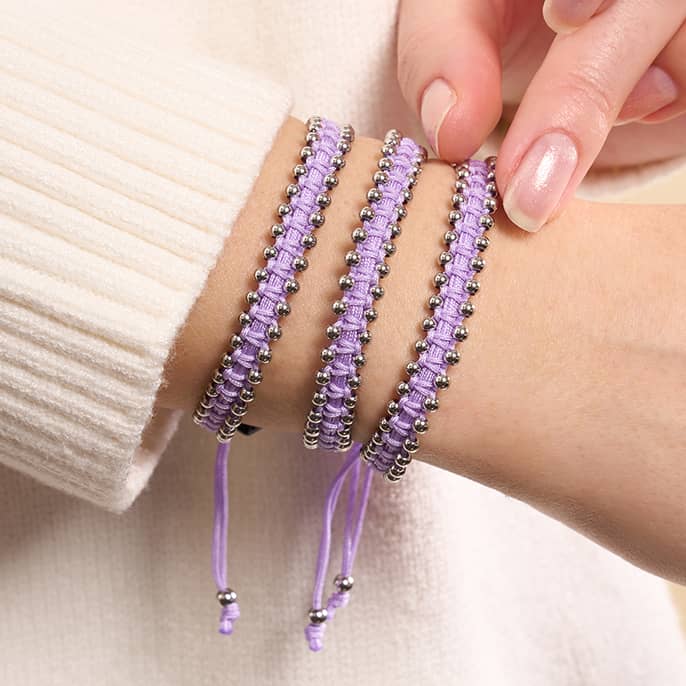 Argent x Lilas | Bracelet DOT de l'amitié