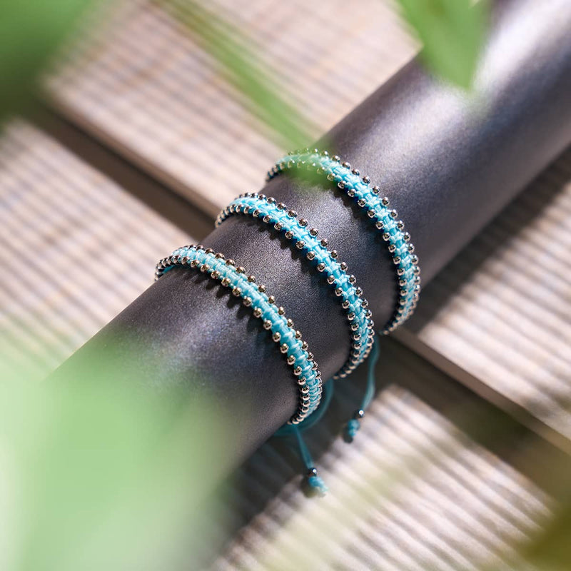 Silver x Sky Blue | Friendship DOT Bracelet