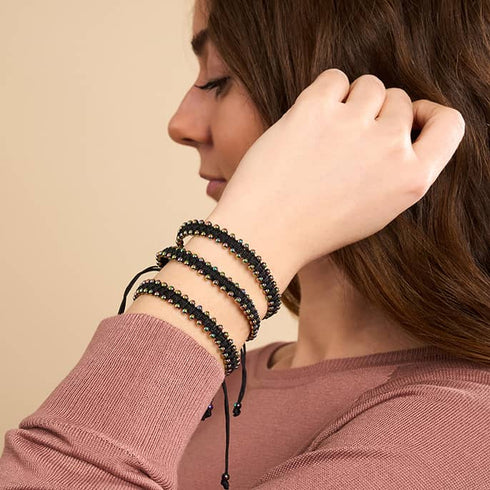 Licorne Argent x Noir | Bracelet DOT de l'amitié