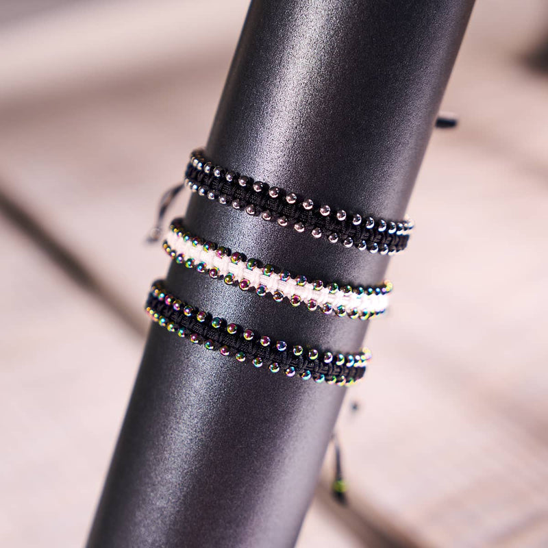 Licorne Argent x Noir | Bracelet DOT de l'amitié