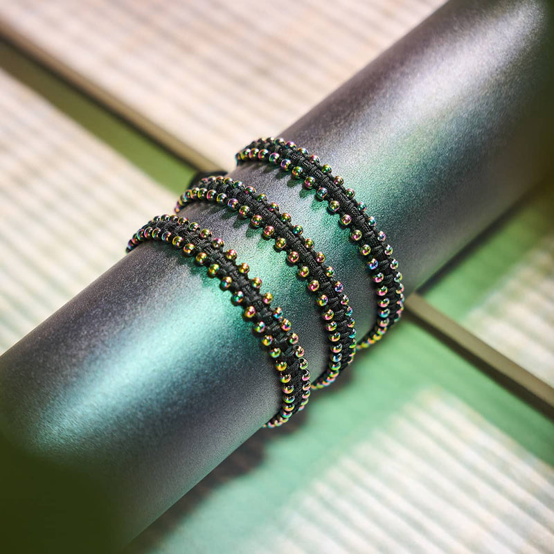 Licorne Argent x Noir | Bracelet DOT de l'amitié