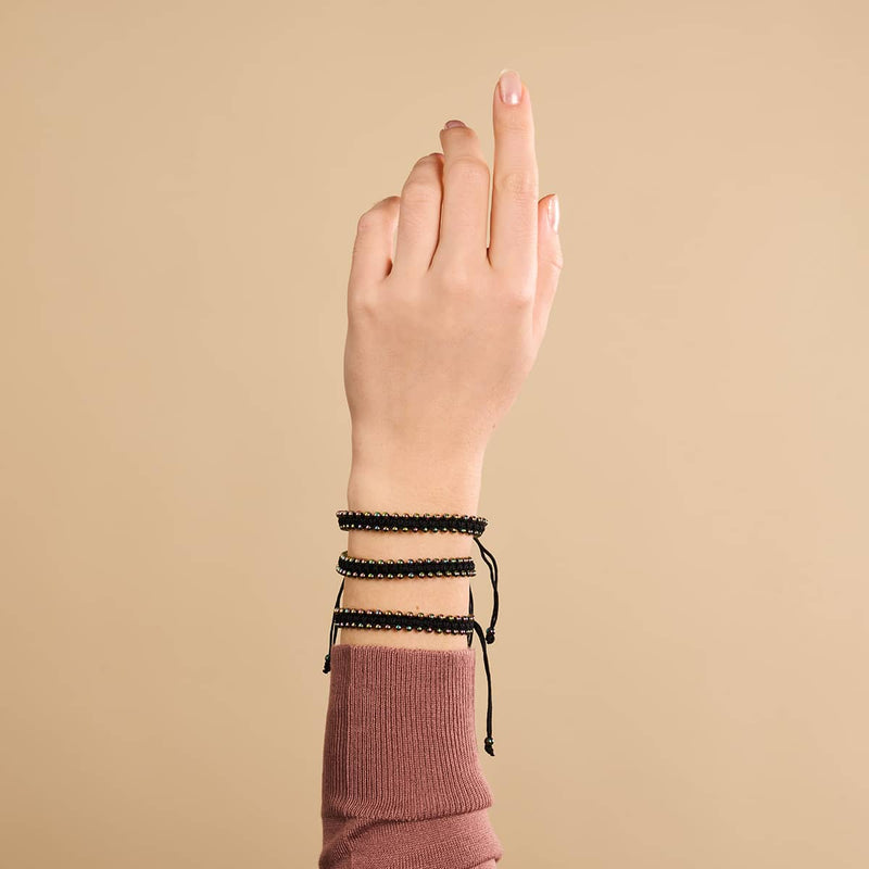 Licorne Argent x Noir | Bracelet DOT de l'amitié