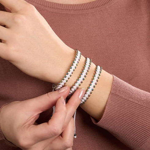 Licorne Argent x Blanc | Bracelet DOT de l'amitié