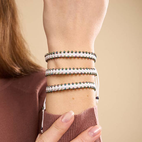 Licorne Argent x Blanc | Bracelet DOT de l'amitié