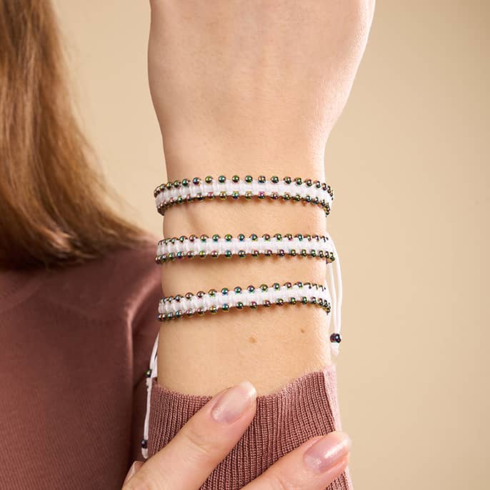 Licorne Argent x Blanc | Bracelet DOT de l'amitié