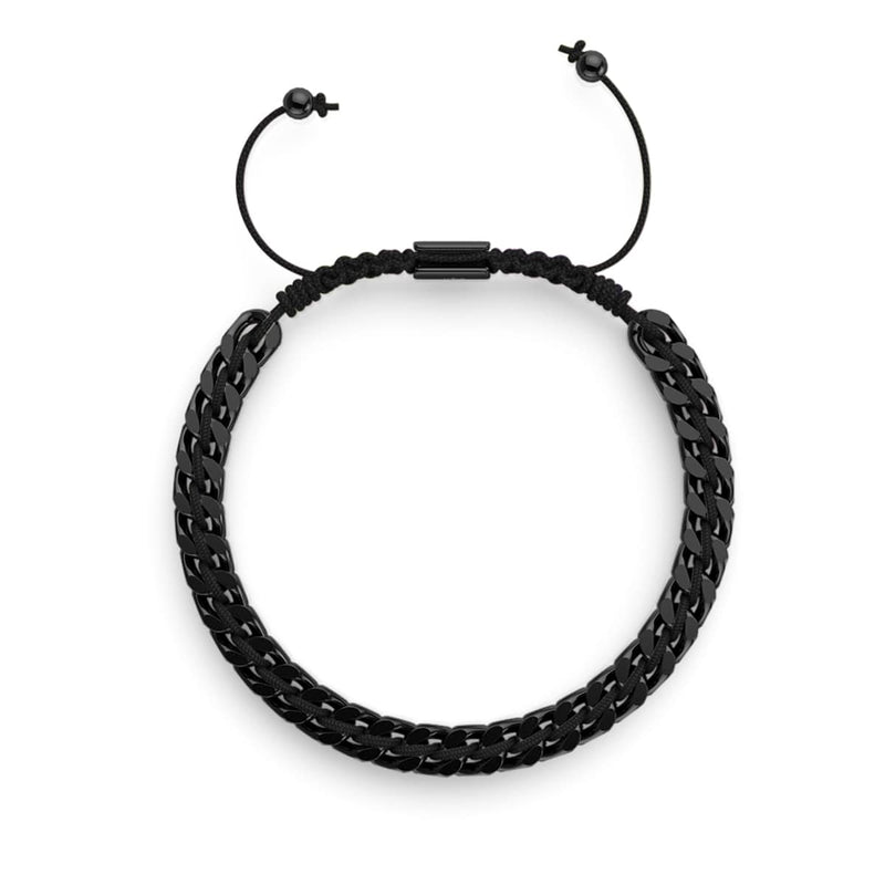 Noir x Gunmetal | Bracelet chaîne de blé Gaia