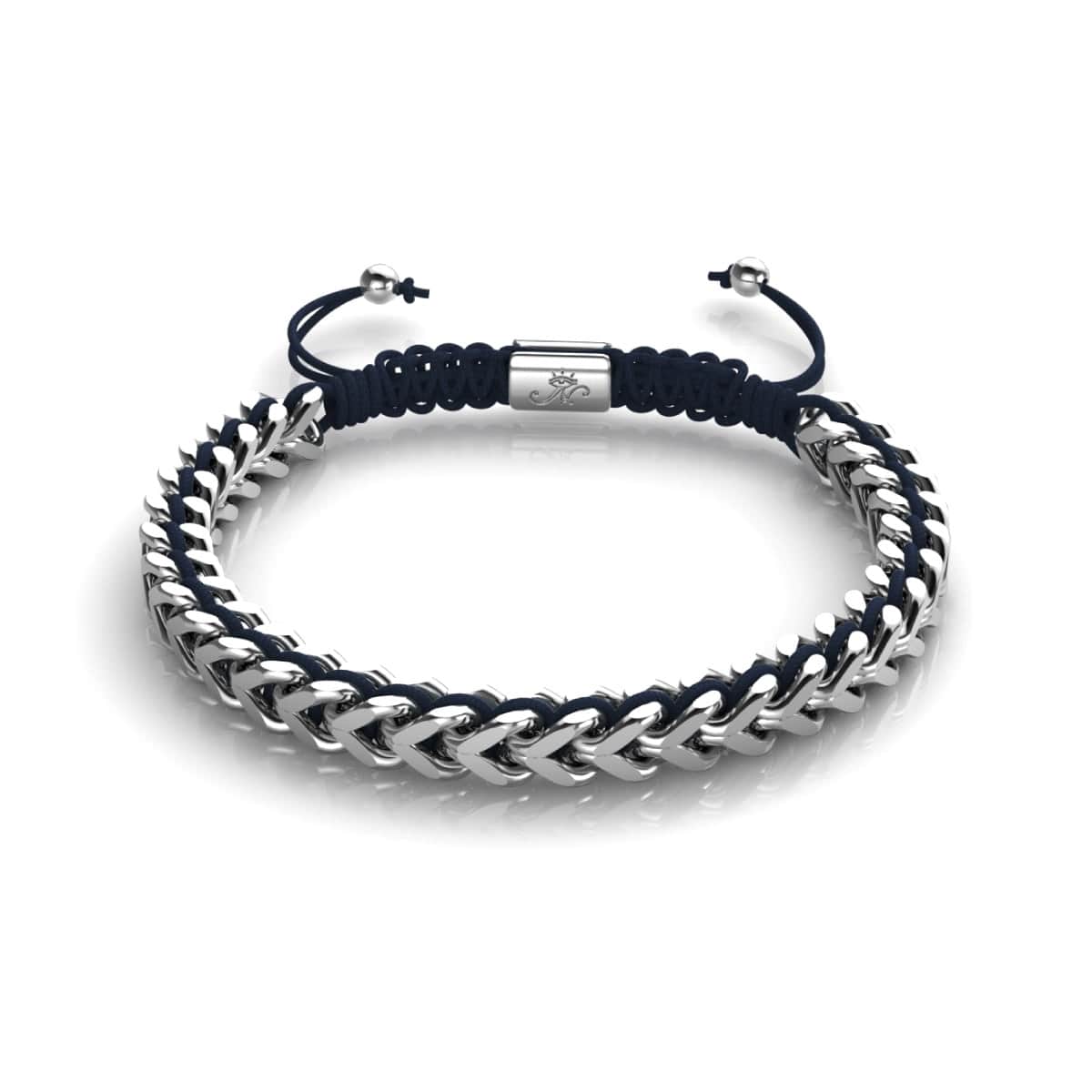 Noir x Argent | Bracelet chaîne de blé Gaia